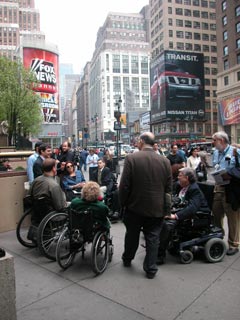 Picture of people in wheelchairs on 34th street