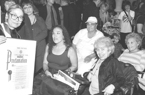 Photo of Nadina LaSpina, Frieda Zames, Carr Massi and other activists